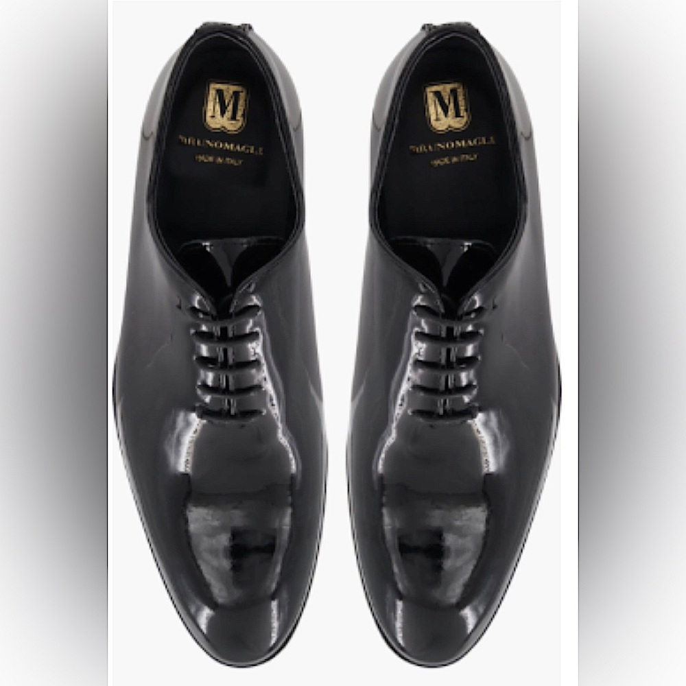Bruno Magli Men’s Nash Oxford, Black Patent Leather, Size 11.5